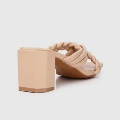 Milliotandco Disney Rapunzel Best Day Ever Braided Strap Heels Open Toe Heels (Nude)