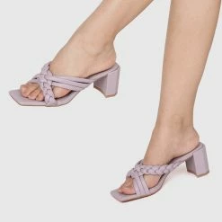 Milliotandco Disney Rapunzel Best Day Ever Braided Strap Heels Open Toe Heels (Thistle)