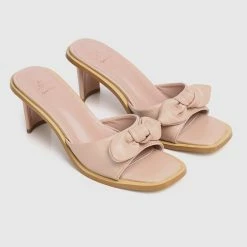 Milliotandco Disney Snow White Fairest Of'Em All Bow Heels Open Toe Heels (Nude)