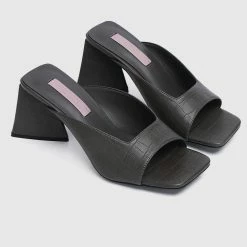 Milliotandco Nurita Harith Hanne Open Toe Heels (Charcoal)
