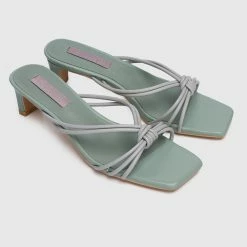 Milliotandco Nurita Harith Harriet Open Toe Heels (Aquamarine) Shoes