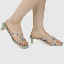 Milliotandco Nurita Harith Harriet Open Toe Heels (Aquamarine) Shoes