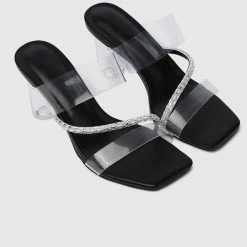 Milliotandco Glam Open Toe Heels (Black)