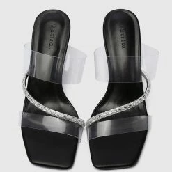 Milliotandco Glam Open Toe Heels (Black)