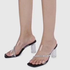 Milliotandco Glam Open Toe Heels (Black)