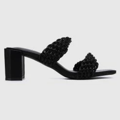 Milliotandco Shoes Elegant Open Toe Heels (Black)