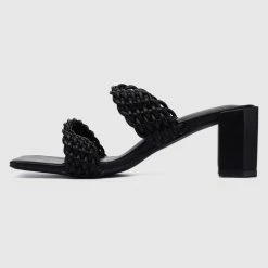 Milliotandco Shoes Elegant Open Toe Heels (Black)