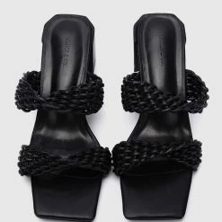 Milliotandco Shoes Elegant Open Toe Heels (Black)