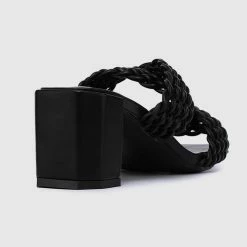 Milliotandco Shoes Elegant Open Toe Heels (Black)