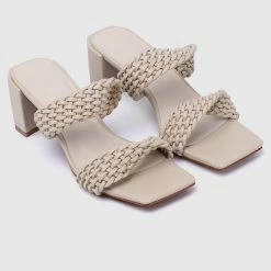 Milliotandco Shoes Elegant Open Toe Heels (Beige)