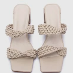 Milliotandco Shoes Elegant Open Toe Heels (Beige)