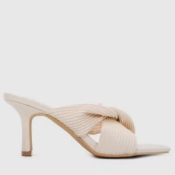 Milliotandco Sapphire Open Toe Heels (White) Shoes