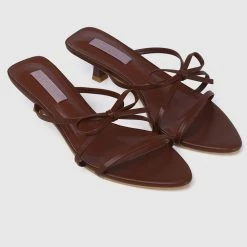Milliotandco Shoes Nurita Harith Halyn Open Toe Heels (Pecan)