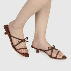 Milliotandco Shoes Nurita Harith Halyn Open Toe Heels (Pecan)