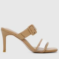 Milliotandco Calida Open Toe Heels (Brown) Shoes