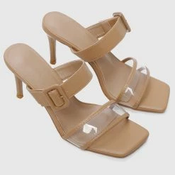 Milliotandco Calida Open Toe Heels (Brown) Shoes