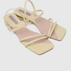 Milliotandco Nurita Harith Huda Open Toe Heels (Light Yellow)