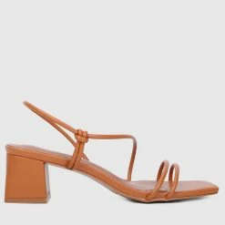 Milliotandco Frederica Open Toe Heels (Brown)