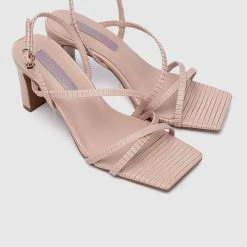 Milliot & Co Nurita Harith Harley Open Toe Heels (Nude)