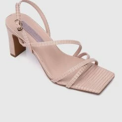 Milliot & Co Nurita Harith Harley Open Toe Heels (Nude)