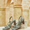 Milliot & Co Nurita Harith Harley Open Toe Heels (Sea Green) Shoes