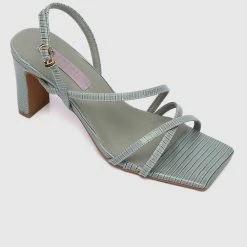 Milliot & Co Nurita Harith Harley Open Toe Heels (Sea Green) Shoes