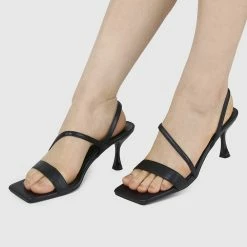 Milliotandco Nurita Harith Havana Open Toe Heels (Black) Shoes