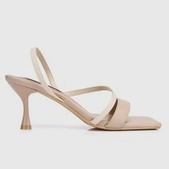Milliotandco Shoes Nurita Harith Havana Open Toe Heels (Beige)