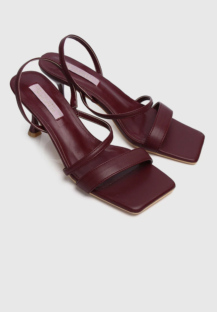 Milliotandco Nurita Harith Havana Open Toe Heels (Maroon)