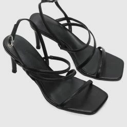 Milliotandco Licia Open Toe Heels (Black)