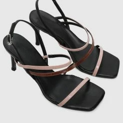 Milliotandco Licia Open Toe Heels (Brown) Shoes