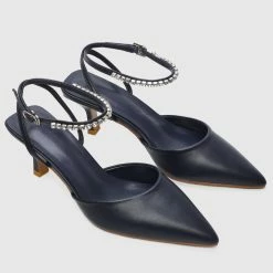 Milliotandco Caris Pointed Toe Heels (Navy)