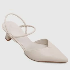 Milliotandco Cora Pointed Toe Heels (White) Shoes