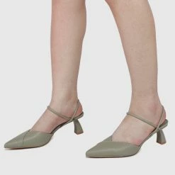 Milliotandco Shoes Cora Pointed Toe Heels (Olive)