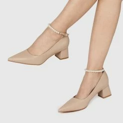 Milliotandco Disney Belle Bibliophile Classic Pump Heels Pointed Toe Heels (Nude) Shoes