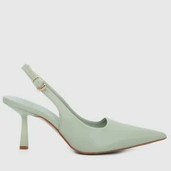 Milliotandco Spotlight Pointed Toe Heels (Light Green)