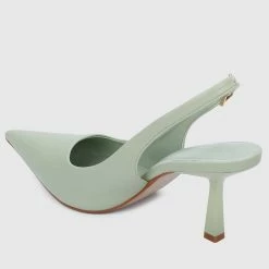 Milliotandco Spotlight Pointed Toe Heels (Light Green)