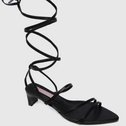 Milliot & Co Shoes Nurita Harith Hazel Pointed Toe Heels (Black)