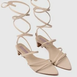 Milliot & Co Nurita Harith Hazel Pointed Toe Heels (Nude)