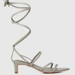 Milliot & Co Nurita Harith Hazel Pointed Toe Heels (Dark Olive Green) Shoes