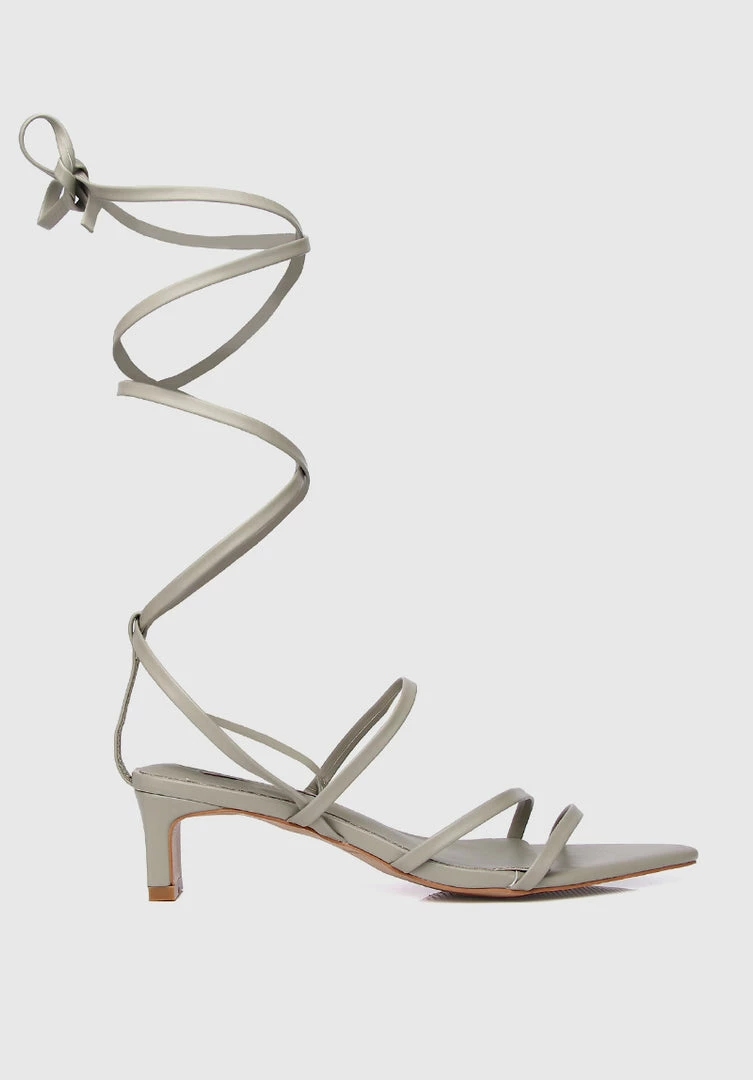 Milliot & Co Nurita Harith Hazel Pointed Toe Heels (Dark Olive Green) Shoes