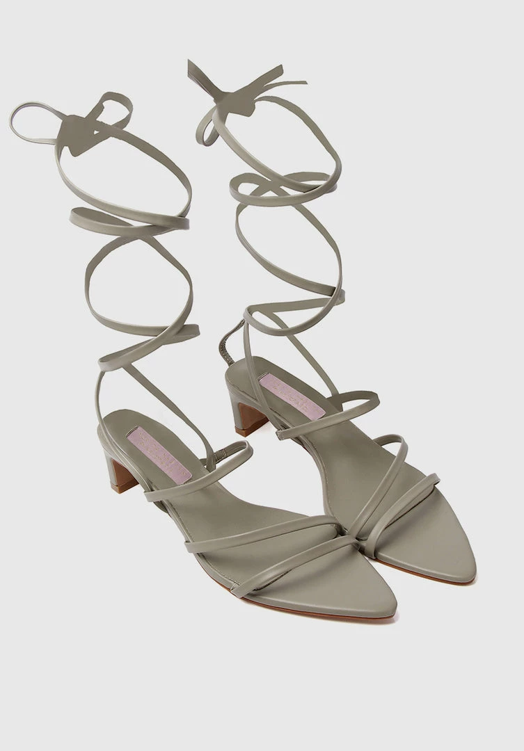 Milliot & Co Nurita Harith Hazel Pointed Toe Heels (Dark Olive Green) Shoes