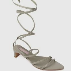 Milliot & Co Nurita Harith Hazel Pointed Toe Heels (Dark Olive Green) Shoes