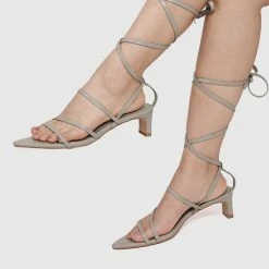 Milliot & Co Nurita Harith Hazel Pointed Toe Heels (Dark Olive Green) Shoes