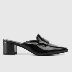 Milliotandco Birthday Party Pointed Toe Heel Loafers (Black) Shoes