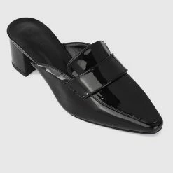 Milliotandco Birthday Party Pointed Toe Heel Loafers (Black) Shoes