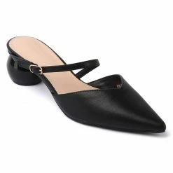 Milliotandco Ever After Pointed Toe Slip On Heels (Black)