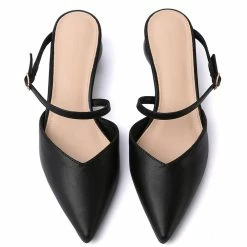 Milliotandco Ever After Pointed Toe Slip On Heels (Black)