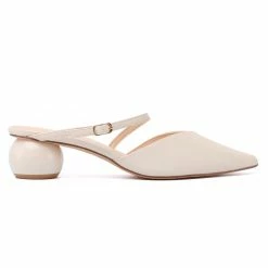 Milliotandco Shoes Ever After Pointed Toe Slip On Heels (Beige)