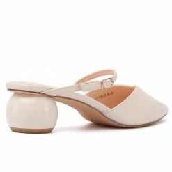 Milliotandco Shoes Ever After Pointed Toe Slip On Heels (Beige)